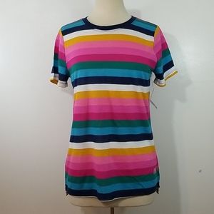 A.N.A Tee Shirt Maddie Multicolor Stripe Medium NWT